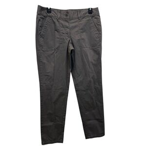 LOFT Ann Taylor Relaxed Skinny Pants Khaki Gray Women's 6 Stretch Cotton 32X28